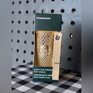 Starbucks Gold Studded Metallic Cup Key Chain